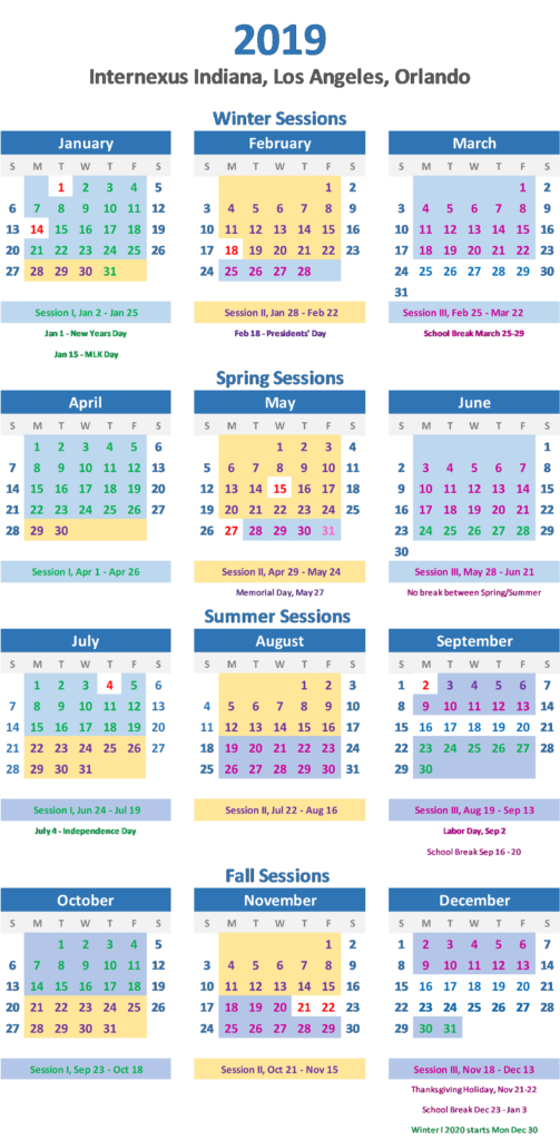 2019 Calendar
