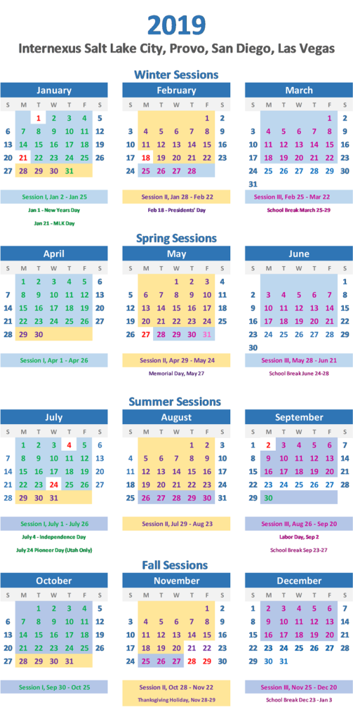 Internexus 2019 Calendar